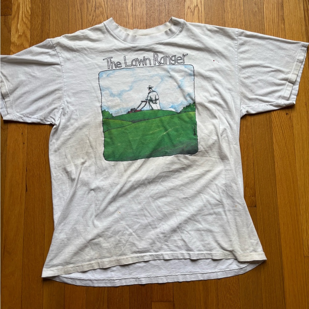 Vintage single stitch 90’s Lawn Ranger funny graphic tee XL